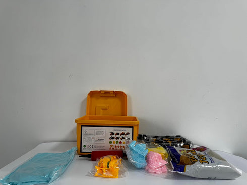 Kit,2.2lbs Sand,8 Vehicles,1 Sandbox,8 Signs,6 Molds,1 3+ Play Construction Sand Magic Alloy Construction Inflatable