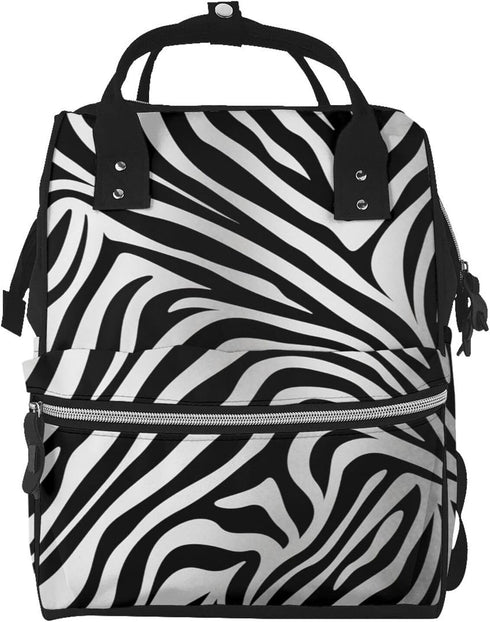 DWVTSLH Zebra Print Diaper Bag Backpack Multifunction Nappy Bags Waterproof Mummy Backpack Large