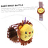 Toyvian 1pc Baby Lion Wrist Rattle Plush Puzzle, Musical Toy Bell, Snap Bracelet, Xmas New Year Jingle Bell Toy