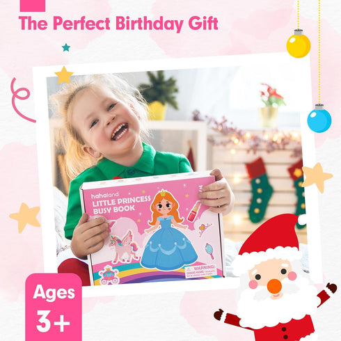3-5 3 3-5 3-4 hahaland Toys Ages Girls - Busy Board Princess Toy Year Old Girls - Toddlers Quiet Busy Book for Toddlers