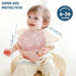 3-pack 6-36 GRSSDER Mess Proof Baby Feeding Bibs with Food Catcher Pocket, Soft Lightweight Waterproof Fabric Material