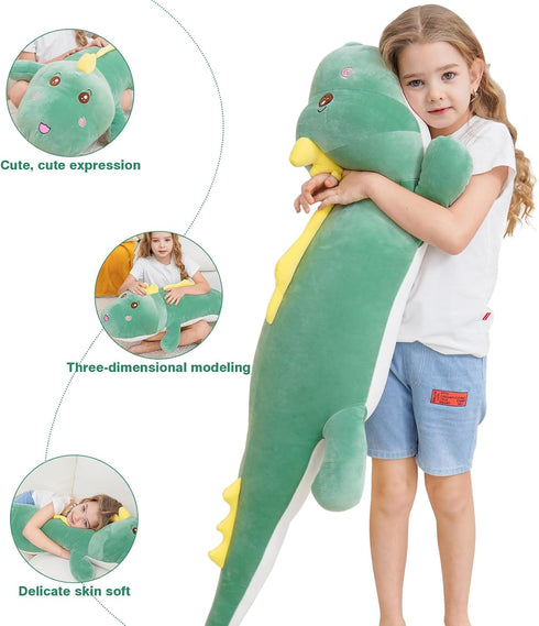 40 Inch Giant Dinosaur Soft Body Pillow Plush Dino Toy, Cute Big Stuffed Animal for Kids