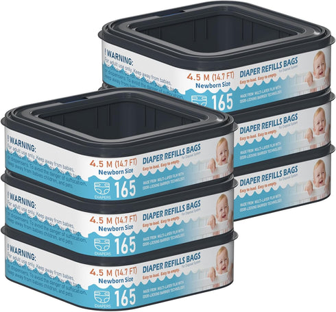 Fununcat Square Starter Refills Disposal Bags Refill Compatible with Diaper Genie Classic, Compact