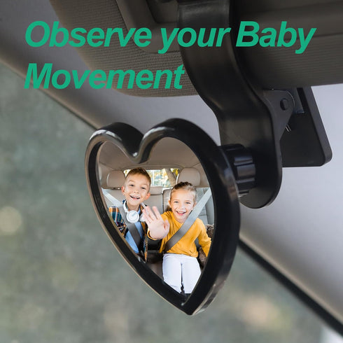 Baby Car Mirror Rear Facing, Convex Rear View Baby Mirrors, 360 Degrees Adjustable for Kids and Infants