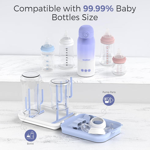 Set,8 1 Baby Bottle Brush in Magnetic Design Cleaner Bottle Brush Kit with Silicone Brush,Drying Rack for Baby Bottle