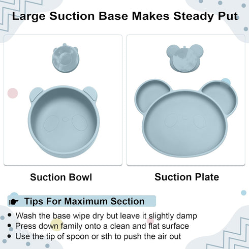 Generic Set, Set, 6+ Silicone Baby Feeding Baby Led Weaning Supplies, Suction Plate and Bowl, Self Feeding Spoons, Tiny