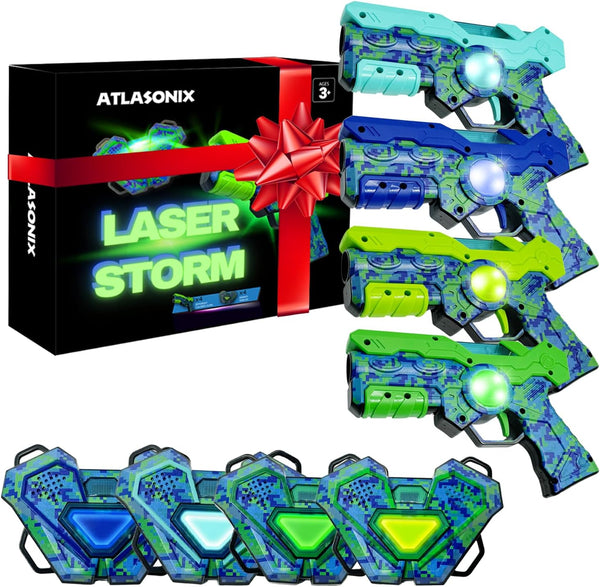 Laser Tag Game for Boys Age 8-12 - Lazer Tag Guns Set with Vests for Kids & Adults, Fun Outdoor Indoor Experience