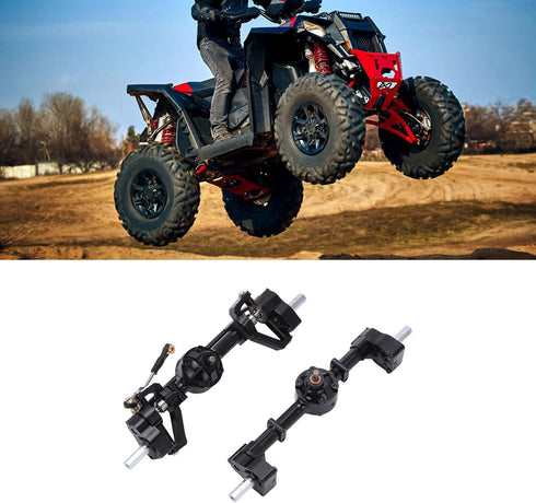 Qiilu C24 Upgrades, C24 Axle Upgrade Metal Front Rear Axle for C14 C24 C34 C44 B14 B24 1/16 RC Car Parts