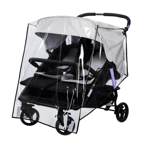 bemece Double Stroller Rain Cover, Weather Shield Double Stroller for Side by
