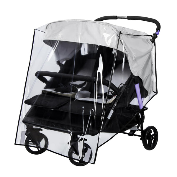 bemece Double Stroller Rain Cover, Weather Shield Double Stroller for Side by