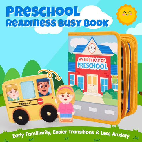 1-4, 2 2-4 hahaland Busy Book Preschool Learning Activities - First Day of School Gifts Activity Books for Toddlers