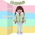 Doll Clothes 3 Pc. Set - Light Green Grey Plaid Hooded Thick Coat, Checkerboard Jacket, Warm Outfit for 18" Dolls
