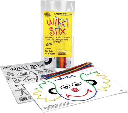 WIKKI STIX Birthday Fun Favors, Pack of 20 Individual Fun Favors with Birthday Themed Play Sheet