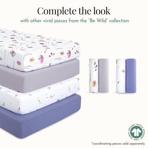2 Pack Evolur Be Wild Light Crib Sheet, Fitted Crib Sheet for Standard Crib and Toddler Mattress, Soft and Breathable