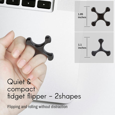 2Pack Metal Finger Fidget Flipper - Quiet Fidget Toys Adults - Premium Fidget Roller Stim Toys for Adults - Stocking
