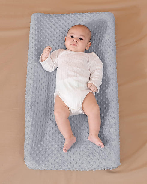 2 Pack 32"/34''x16 Solid Changing Table Pad Cover Cradle Sheet, Fits Contoured Diaper Changing Pad, Dots Plush Changing