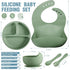 10 Pack Set, Set Silicone Baby Feeding Toddlers Led Weaning Feeding Supplies with Suction Baby Bowl Divided Plate