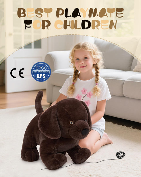 24" MaoGoLan Giant Chocolate Lab Stuffed Animal, Adorable and Cuddly Large Labrador Dog Plush,Stuffed Puppy Throw