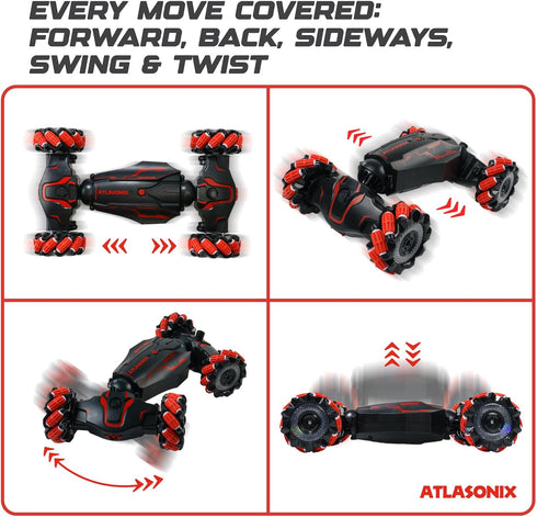 Gesture Controlled RC Car, Wireless 4WD Hand Remote Sensing Stunt Vehicle, Cool Toy for Boys Girls, High-Speed