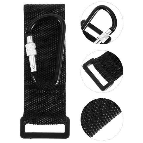 DECORNIJIA 2 Pcs Stroller Hooks with Pu Strap and Aluminum Alloy Clip, Non-Slip Large Pram Clips for Hanging Diaper