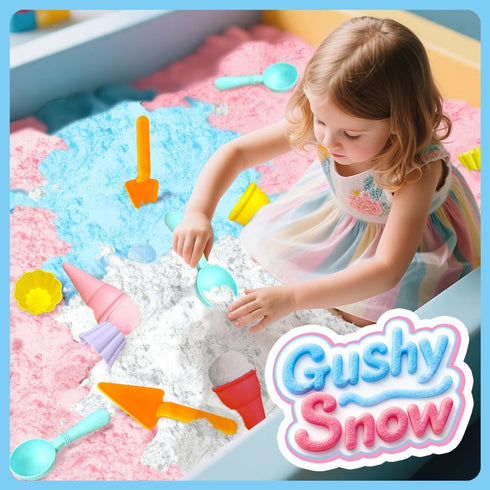 6 GushySnow Latex Material Creativity Sensory Bin Filler Toy Ice Cream Cone Cake Cup Sensory bin for Preschool Girl boy
