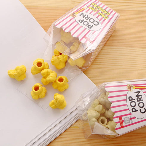 48 PCS Popcorn Erasers, Mini Erasers for Kids Play Prize Party and School Supplies
