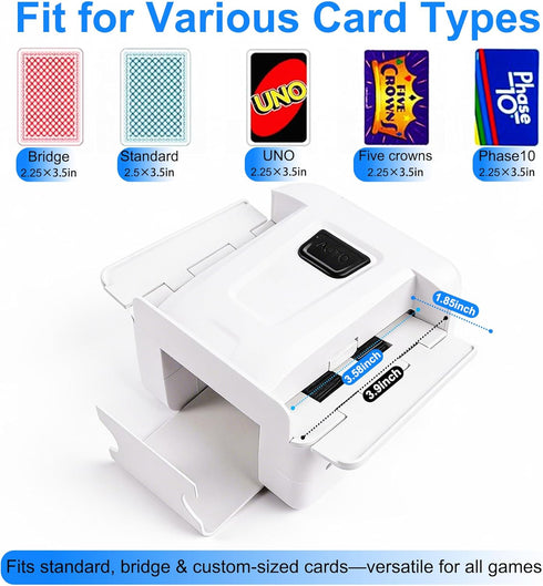 1-2 (2000mAh) Automatic Card Shuffler Deck, Rechargeable Card Shuffler Machine, Portable One-Press Electric Poker