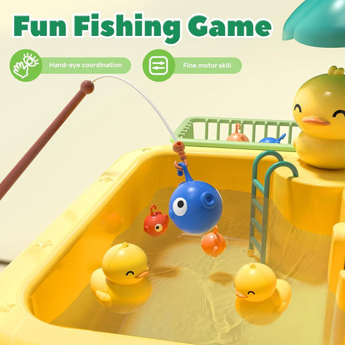 CUTE STONE Play Sink with Running Water - Kitchen Sink Toys with Play Food and Utensils for Children Role Play