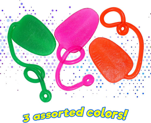 Large Sticky Tongue (2 Stretchy Toys Pack), Slap Hands Sticky Toy, Birthday Party Favors & Goody Bag Stuffers