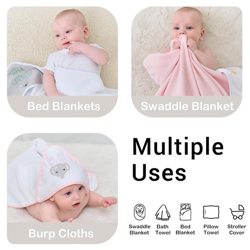 Set 6-Pack 28 28 Inch(Grey Viviland Baby Towels and Baby Wash Cloths Hooded Baby Towels Baby Wipes Absorbent Bath Face