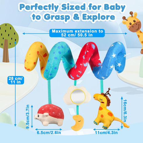 0-6 3 URMYWO Spiral Car Seat Toys for Babies Months, Newborn Toys & Infant Toys, Month Baby Toys, Toddler Travel Toys