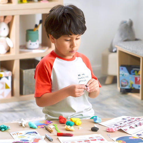 Arteza Kids Air Dry Clay, 42 Bars, Sea Life Stage Modeling Kit with 14 Mini-Stages and Craft Supplies