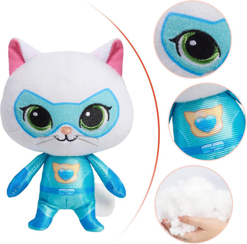 YXCTZKVX Set 4 Set Children(8Inch) Super Cat Plush Toy of Soft Stuffed Animals Sparks, Buddy, Ginny, Bitsy Adorable