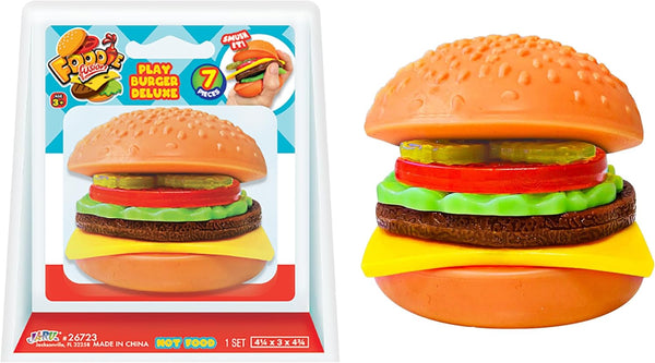 JA-RU Foodie Fusion Play Burger Deluxe Squishy Toy (1 Pack) Smushy Make