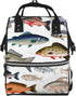 KLLTYHMU Diaper Bag Backpack Different Fish Baby Essentials Diapers Bag Waterproof Mummy Backpack