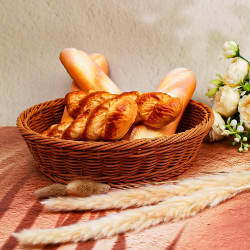 Yatinkim 5pcs Set Fake Bread Artificial French Bread for Display Faux Loaves Food Decoration Realistic Twist Baguette