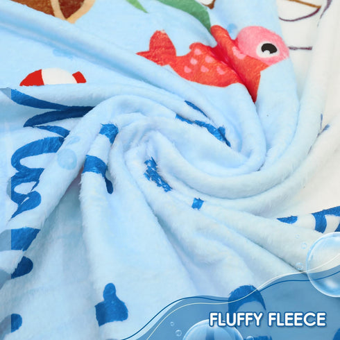 Gone Fishing Baby Monthly Milestone Blanket, Little Fisherman Bobber Photo Prop Ideas for Newborn Boy & Girl, 40" X 50"