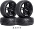 Pre-Glued 12mm Hex 1/10 On Road RC Touring Car Wheels & Tires 26mm for Traxxas 4-Tec 2.0, 4pcs