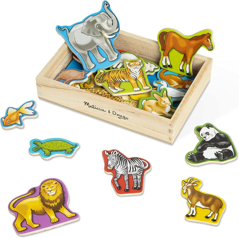 Melissa & Doug 20 Wooden Animal Magnets in a Box - FSC Certified