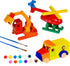 3 12 2 Set, 8+ Easy Playhouse: Wood Building Toy Kit - DIY Vehicle Projects: Helicopter, Truck & Excavator, Paint