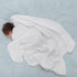 Set White Muslin Fitted Crib Sheet & Waffle Weave Blanket