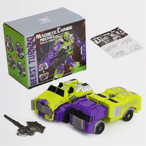 Set 4Pcs 4-in-1 3 4 5 6 MIEBELY Toddler Robot Vehicles - Transforming Robots Toys for Kids - Magnetic Toys with Sturdy