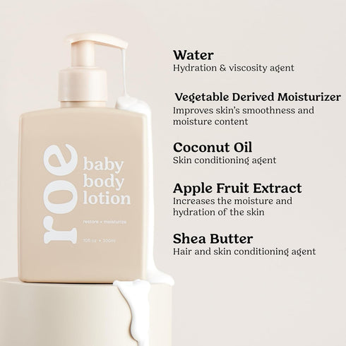 Roe Wellness- Baby Lotion Moisturizer Fragrance-Free | Great For Sensitive Skin Lightweight Moisturizing Lotion |
