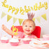 Boao Pre-Strung Half Birthday Decorations Set - 6 Months Happy 1/2 Birthday Banner, Gold Cake Topper, Triangle Flag