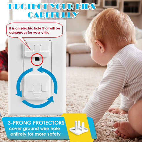 Outlet Covers Babepai 38-Pack White Child Proof Electrical Protector Safety Plug Covers