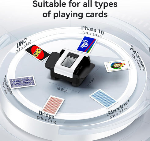 2 10, KPAW Card Shuffler Deck, Rechargeable Automatic Card Shuffler with Dual Modes, Low Noise Portable