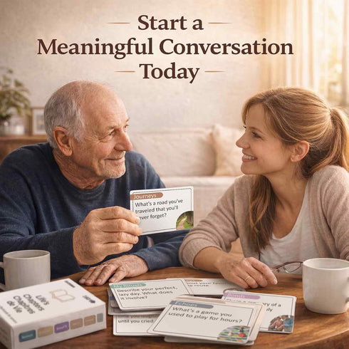 160 QUOKKA Conversation Cards for Seniors Memory Card Game Alzheimer's Dementia Activities Large Print Conversation