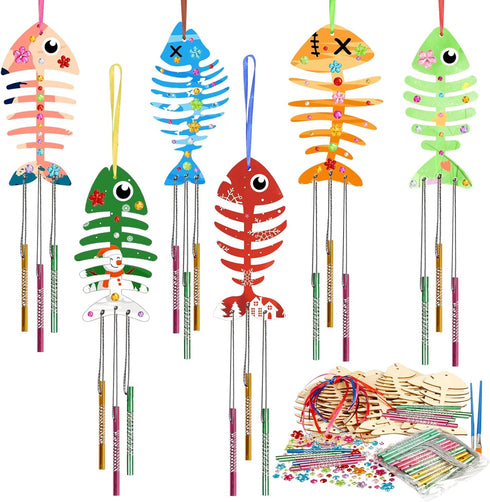 Fennoral 30 Pack Wind Chime Kit Make Your Own Fish Wind Chime