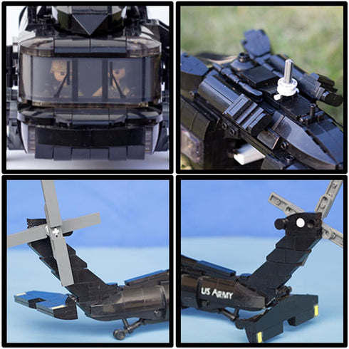 KALAPINK UH60 Set (660 (8+Years) Black Hawk Helicopter Model, Military Plane Building Blocks Pieces) for Army Airplane