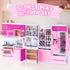 Mastom Playset 56PCS 3 4 5 6 Kitchen for Girls, Play Kitchen Toys for Dolls with Realistic Lights & Sounds, Kids